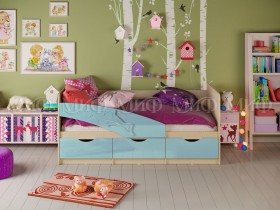 Кровать детская 1,6м Дельфин (Голубой матовый) в Красном Яре - krasnyj-yar.katalogmebeli.com | фото