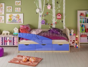 Кровать детская 1,6м Дельфин (Синий металлик) в Красном Яре - krasnyj-yar.katalogmebeli.com | фото 1