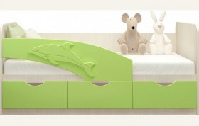 Кровать детская 1,8м Дельфин (Салатовый металлик) в Красном Яре - krasnyj-yar.katalogmebeli.com | фото