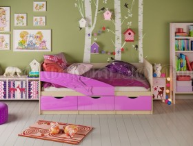Кровать детская 1,8м Дельфин (Сиреневый металлик) в Красном Яре - krasnyj-yar.katalogmebeli.com | фото 1