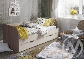 Кровать детская Балли 2-х уровневая (шимо темный/шимо светлый) в Красном Яре - krasnyj-yar.katalogmebeli.com | фото 1