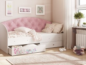 Кровать детская Эльза Белый/Розовый в Красном Яре - krasnyj-yar.katalogmebeli.com | фото