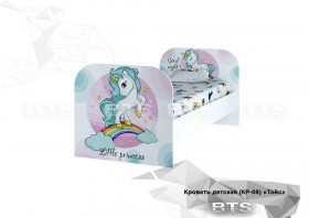 Кровать детская КР-08 Тойс (белый/белый,фотопечать Little Pony) в Красном Яре - krasnyj-yar.katalogmebeli.com | фото
