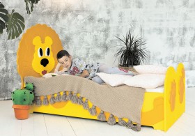 Кровать детская Лева 1.6 Желтый/Оранжевый в Красном Яре - krasnyj-yar.katalogmebeli.com | фото