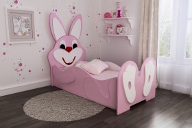Кровать детская Зайка 1.6 Розовый/Белый в Красном Яре - krasnyj-yar.katalogmebeli.com | фото
