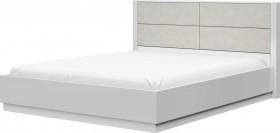 Кровать двойная 1400х2000 Вива (Белый/Белый глянец/Платина) в Красном Яре - krasnyj-yar.katalogmebeli.com | фото