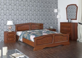 Кровать Елена из массива сосны 800*2000 Орех в Красном Яре - krasnyj-yar.katalogmebeli.com | фото