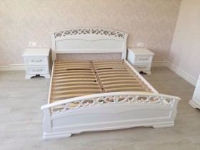 Кровать Грация-1 из массива сосны 1600*2000 Белый античный в Красном Яре - krasnyj-yar.katalogmebeli.com | фото 9