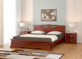 Кровать Карина-7 из массива сосны 1400*2000 Орех в Красном Яре - krasnyj-yar.katalogmebeli.com | фото