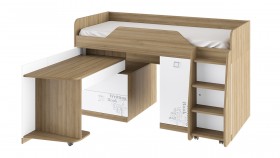 Кровать комбинированная «Оксфорд» (Ривьера/Белый с рисунком) в Красном Яре - krasnyj-yar.katalogmebeli.com | фото 3