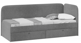 Кровать «Молли» с мягкой обивкой (900) тип 1 (Микровелюр Scandi Graphite 22) в Красном Яре - krasnyj-yar.katalogmebeli.com | фото