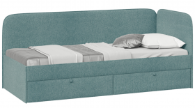 Кровать «Молли» с мягкой обивкой (900) тип 1 (Микровелюр Scandi Indigo 11) в Красном Яре - krasnyj-yar.katalogmebeli.com | фото