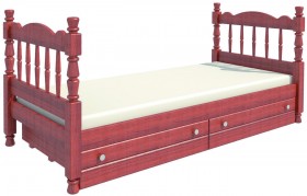 Кровать одинарная Аленка из массива сосны 800*1890 Орех в Красном Яре - krasnyj-yar.katalogmebeli.com | фото 2