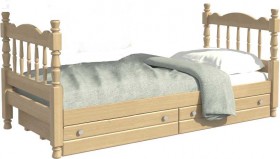 Кровать одинарная Аленка из массива сосны 800*1890 Сосна в Красном Яре - krasnyj-yar.katalogmebeli.com | фото 1