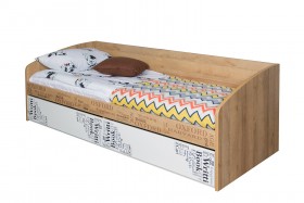Кровать с 2 ящиками «Оксфорд» (Ривьера/Белый с рисунком) в Красном Яре - krasnyj-yar.katalogmebeli.com | фото 3