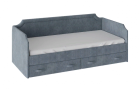 Кровать с мягкой обивкой и ящиками «Кантри» Тип 1 (900) (Замша синяя) в Красном Яре - krasnyj-yar.katalogmebeli.com | фото