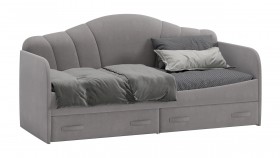 Кровать с мягкой спинкой и ящиками «Сабрина» 900 Светло-серый в Красном Яре - krasnyj-yar.katalogmebeli.com | фото