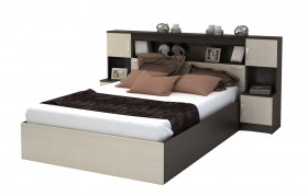 Кровать с прикроватным блоком КР 552 Спальня Basya (венге/белфорт) в Красном Яре - krasnyj-yar.katalogmebeli.com | фото