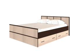 Кровать Сакура с настилом и ящиками 1,4 (Венге/Лоредо) в Красном Яре - krasnyj-yar.katalogmebeli.com | фото