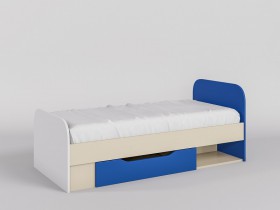 Кровать Скай 1650х750 (Синий/Белый/корпус Клен) в Красном Яре - krasnyj-yar.katalogmebeli.com | фото