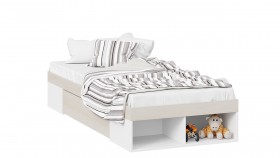 Кровать «Сканди» с ящиком Дуб Гарден/Белый в Красном Яре - krasnyj-yar.katalogmebeli.com | фото