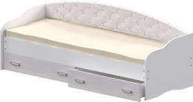 Кровать Софа-7 с мягкой спинкой (800х2000) Белый в Красном Яре - krasnyj-yar.katalogmebeli.com | фото