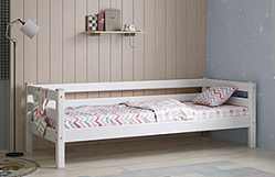 Кровать Соня Вариант 2 с задней защитой Белый полупрозрачный в Красном Яре - krasnyj-yar.katalogmebeli.com | фото