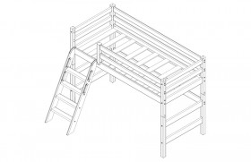 Кровать Соня вариант 6 полувысокая с наклонной лестницей Лаванда в Красном Яре - krasnyj-yar.katalogmebeli.com | фото 3
