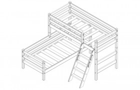 Кровать Соня вариант 8 угловая с наклонной лестницей Белый полупрозрачный в Красном Яре - krasnyj-yar.katalogmebeli.com | фото 4