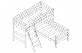 Кровать Соня вариант 8 угловая с наклонной лестницей Лаванда в Красном Яре - krasnyj-yar.katalogmebeli.com | фото 2