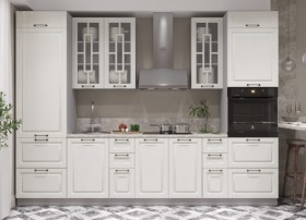 Модульная кухня Гарда 2,8 м (Белый патина/Серый) в Красном Яре - krasnyj-yar.katalogmebeli.com | фото