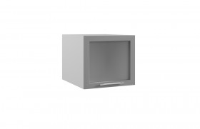 Лофт ГВПГС 500 шкаф верхний горизонтальный глубокий со стеклом высокий (Бетон светлый/корпус Серый) в Красном Яре - krasnyj-yar.katalogmebeli.com | фото