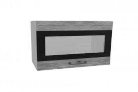 Лофт ПГСФ 600 шкаф верхний горизонтальный со стеклом и фотопечатью (Дуб майский/корпус Серый) в Красном Яре - krasnyj-yar.katalogmebeli.com | фото