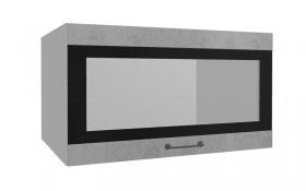 Лофт ВПГСФ 800 шкаф верхний горизонтальный со стеклом высокий с фотопечатью (Бетон светлый/корпус Серый) в Красном Яре - krasnyj-yar.katalogmebeli.com | фото