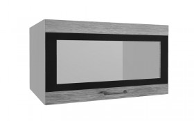 Лофт ВПГСФ 800 шкаф верхний горизонтальный со стеклом высокий с фотопечатью (Дуб майский/корпус Серый) в Красном Яре - krasnyj-yar.katalogmebeli.com | фото