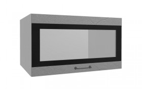 Лофт ВПГСФ 800 шкаф верхний горизонтальный со стеклом высокий с фотопечатью (Штукатурка серая/корпус Серый) в Красном Яре - krasnyj-yar.katalogmebeli.com | фото