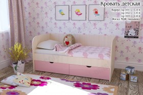 Мальвина Кровать детская 2 ящика 1.6 Розовыйй глянец в Красном Яре - krasnyj-yar.katalogmebeli.com | фото