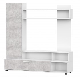 Мебель для гостиной "МГС 9" Белый / Цемент светлый в Красном Яре - krasnyj-yar.katalogmebeli.com | фото