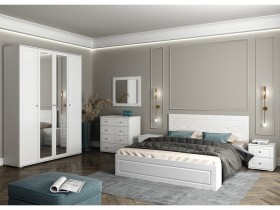 Модульная спальня Барселона (Белый/Белый глянец) в Красном Яре - krasnyj-yar.katalogmebeli.com | фото
