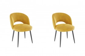 Набор стульев Моли 2 шт (жёлтый велюр/черный) в Красном Яре - krasnyj-yar.katalogmebeli.com | фото