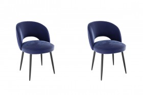 Набор стульев Моли 2 шт (синий велюр/черный) в Красном Яре - krasnyj-yar.katalogmebeli.com | фото