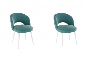 Набор стульев Моли 2 шт (зеленый велюр/белый) в Красном Яре - krasnyj-yar.katalogmebeli.com | фото