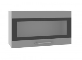 Ройс ВПГСФ 800 Шкаф верхний горизонтальный со стеклом с фотопечатью высокий (Лазурь софт/корпус Серый) в Красном Яре - krasnyj-yar.katalogmebeli.com | фото