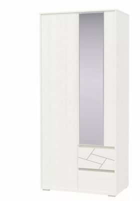 Шкаф 2-х дверный с ящиками Аделина 1000 Рамух белый в Красном Яре - krasnyj-yar.katalogmebeli.com | фото