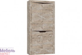 Шкаф 2-х створчатый комбинированный Хилтон (Дуб юкон/Гранж) в Красном Яре - krasnyj-yar.katalogmebeli.com | фото