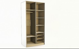 Шкаф 2-х створчатый с ящиками Бэлла (Выбеленное дерево/Белый) в Красном Яре - krasnyj-yar.katalogmebeli.com | фото 3