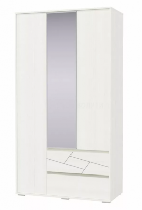 Шкаф 3-х дверный с ящиками Аделина 1200 Рамух белый в Красном Яре - krasnyj-yar.katalogmebeli.com | фото