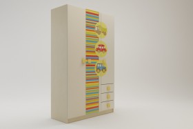 Шкаф 3-х створчатый с ящиками Клаксон (Бежевый/корпус Клен) в Красном Яре - krasnyj-yar.katalogmebeli.com | фото