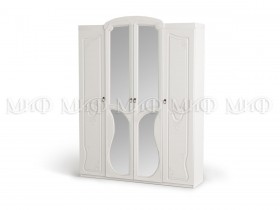 Шкаф 4-створчатый Мария (Белый глянец) в Красном Яре - krasnyj-yar.katalogmebeli.com | фото