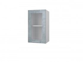 Шкаф 40 с витриной Лофт (Камень Оленна/Белый) в Красном Яре - krasnyj-yar.katalogmebeli.com | фото
